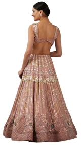 Creamy Coral 3D Fully Embellished Lehenga