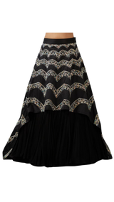 Opaque & Black Embellished Cape Lehenga