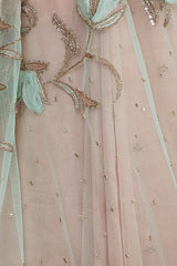 SAMPLE SALE: Nude & Mint Embroidered Sari Set