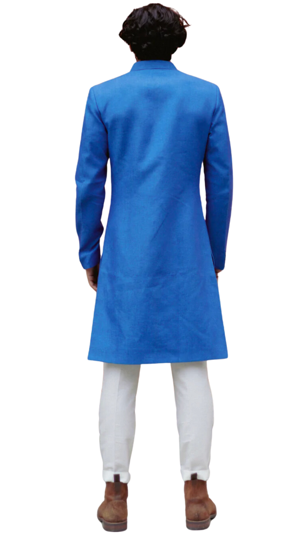 Blue Men's Raj Sherwani