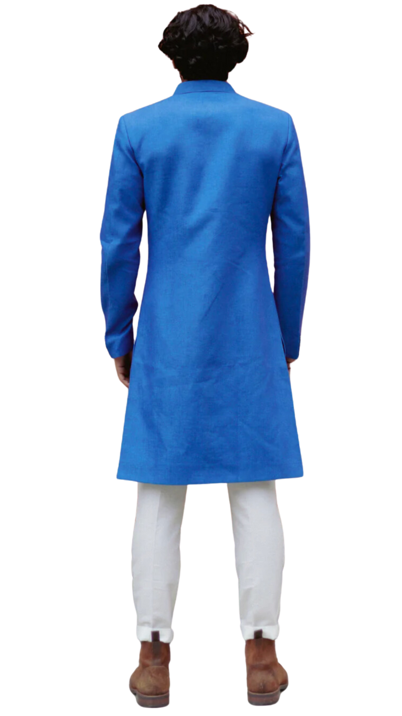 Blue Men's Raj Sherwani