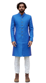 Blue Men's Raj Sherwani