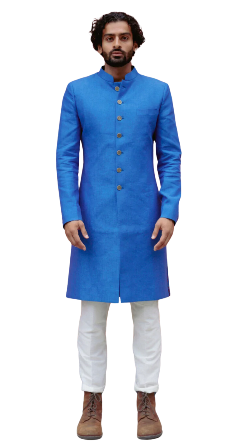 Blue Men's Raj Sherwani