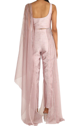 Dramatic Blush Draped Pant Set - Preserve