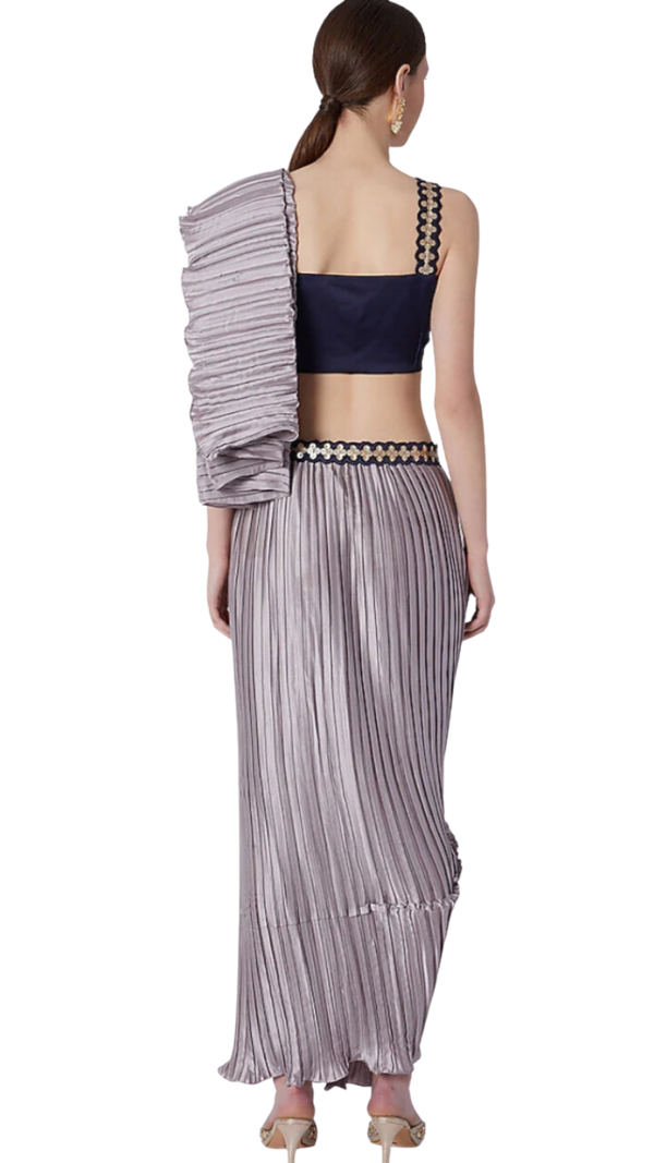 SAMPLE SALE: Lavender Pre-Draped Sari