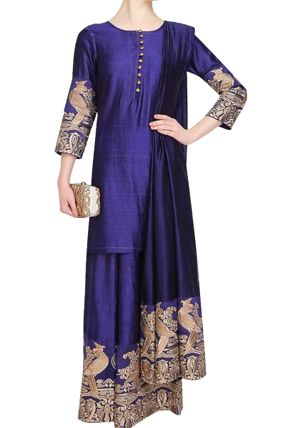 Mithu Embroidered Kurta and Palazzo Set - Preserve