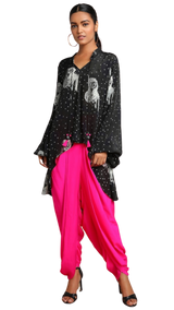 Pink Dhoti Print Masaba Set