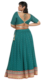 Royal Green Embroidered Lehenga