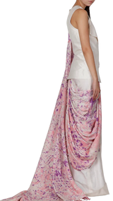 Digital Printed Pre-Draped Sari Jumpsuit - Preserve