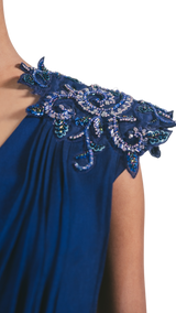 Royal Blue Reception Sari - Preserve