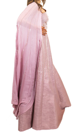 Lavender Beaded Cape Gown - Preserve