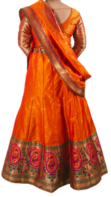 Orange Banarasi Lehenga - Preserve
