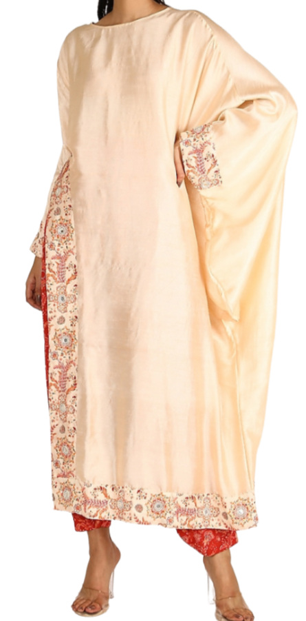 Ivory Embroidered Kurta with Pants - Preserve