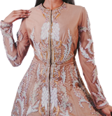 Light Brown Zari and Dori Embroidered Anarkali Gown - Preserve