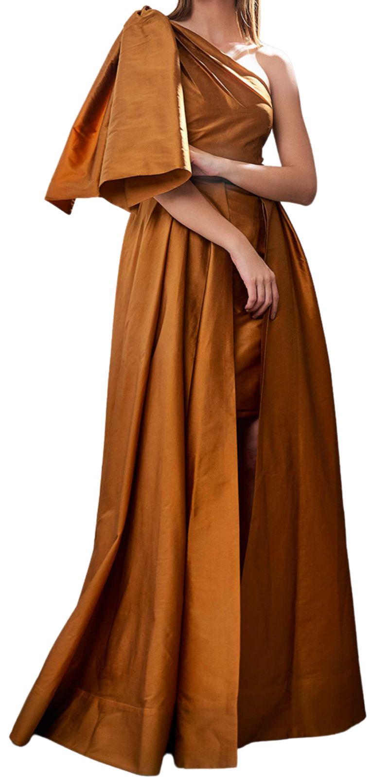 Autumn Maple Layered Silk Gown